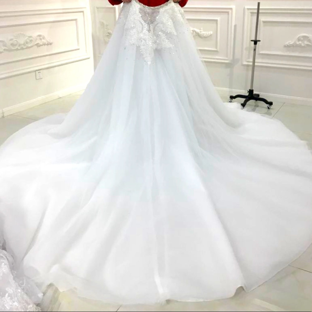 Custom Ivory Detachable Skirt with Train